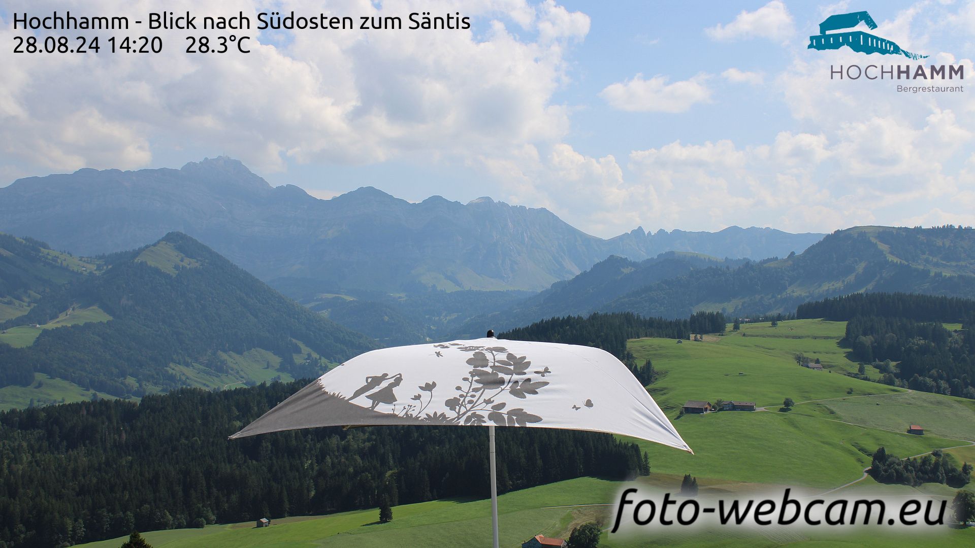 Schönengrund: Hochhamm - Blick nach Südosten zum Säntis