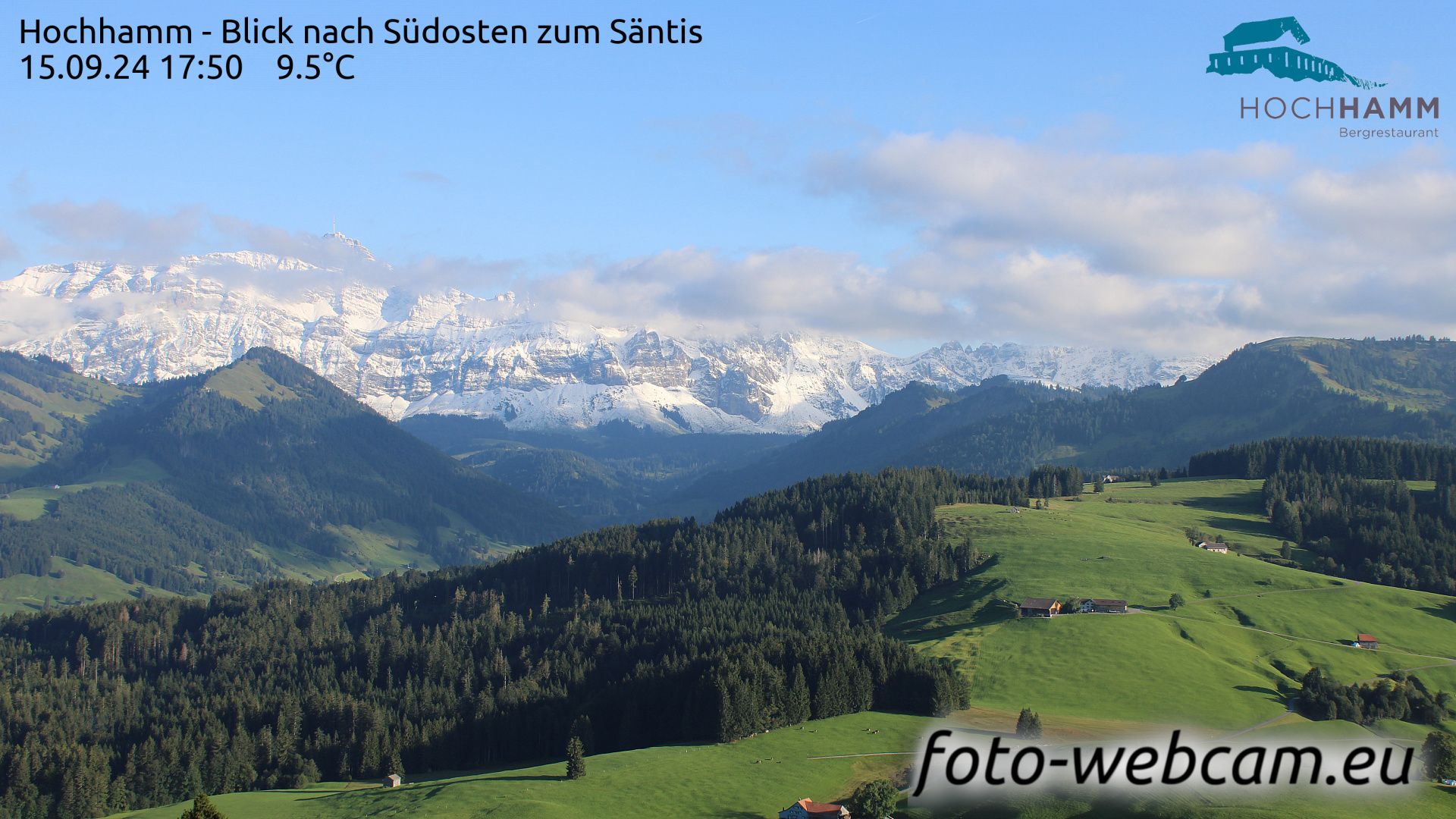 Schönengrund: Hochhamm - Blick nach Südosten zum Säntis