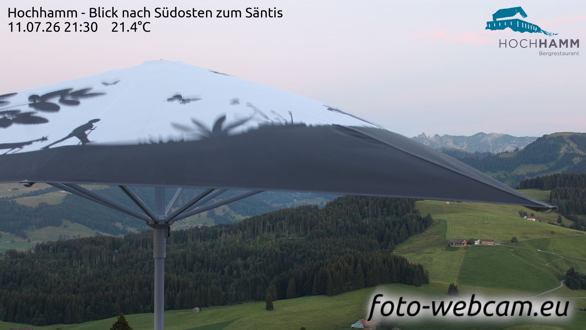 Schönengrund: Hochhamm - Blick nach Südosten zum Säntis
