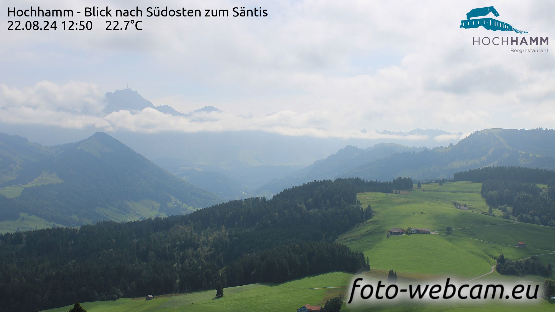 Schönengrund: Hochhamm - Blick nach Südosten zum Säntis