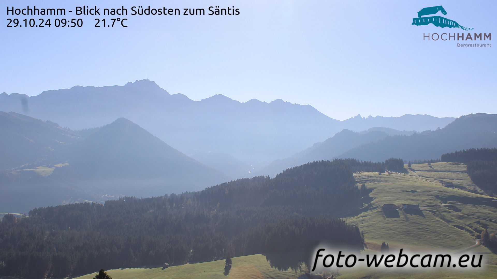 Schönengrund: Hochhamm - Blick nach Südosten zum Säntis