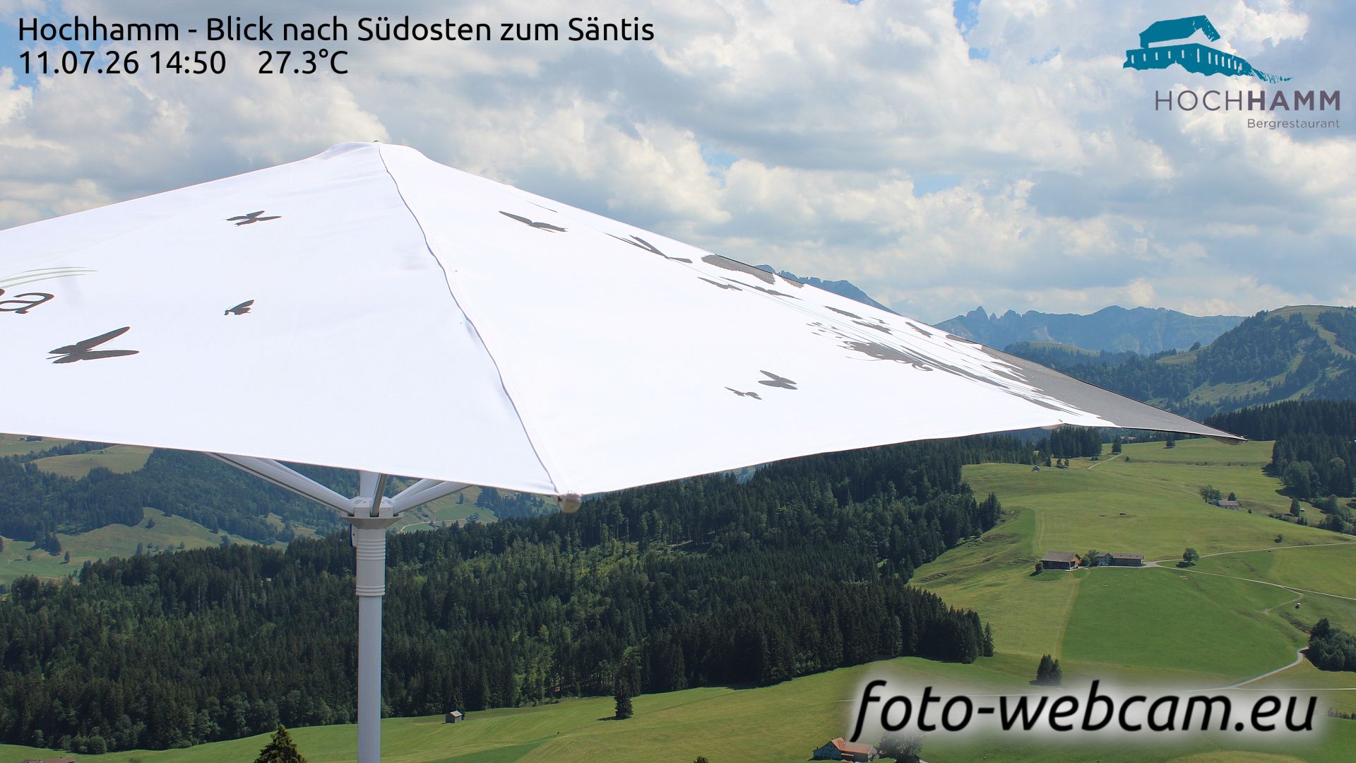 Schönengrund: Hochhamm - Blick nach Südosten zum Säntis