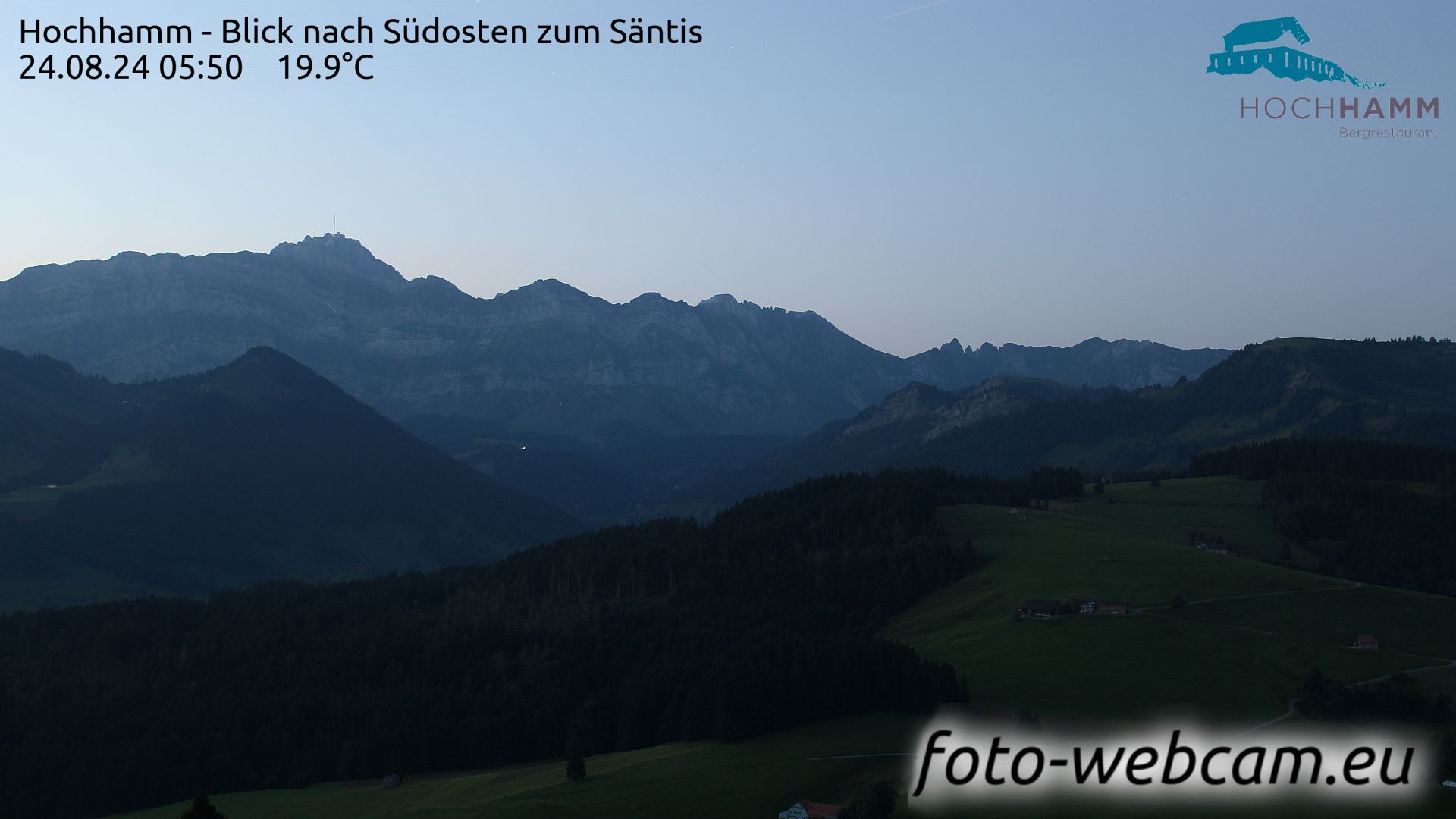 Schönengrund: Hochhamm - Blick nach Südosten zum Säntis