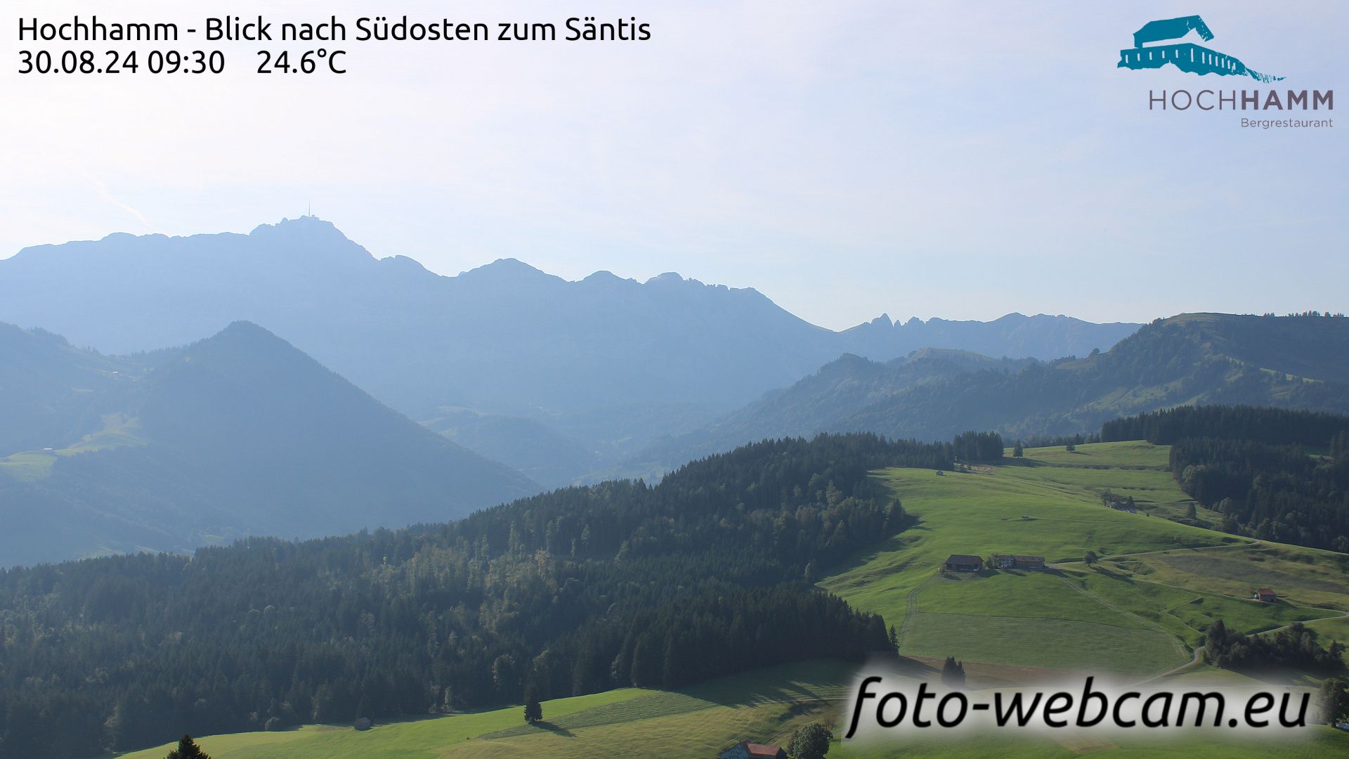 Schönengrund: Hochhamm - Blick nach Südosten zum Säntis