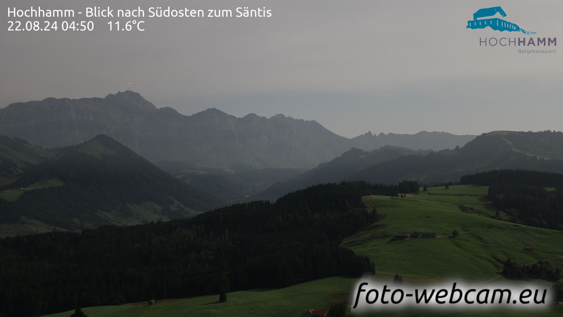 Schönengrund: Hochhamm - Blick nach Südosten zum Säntis