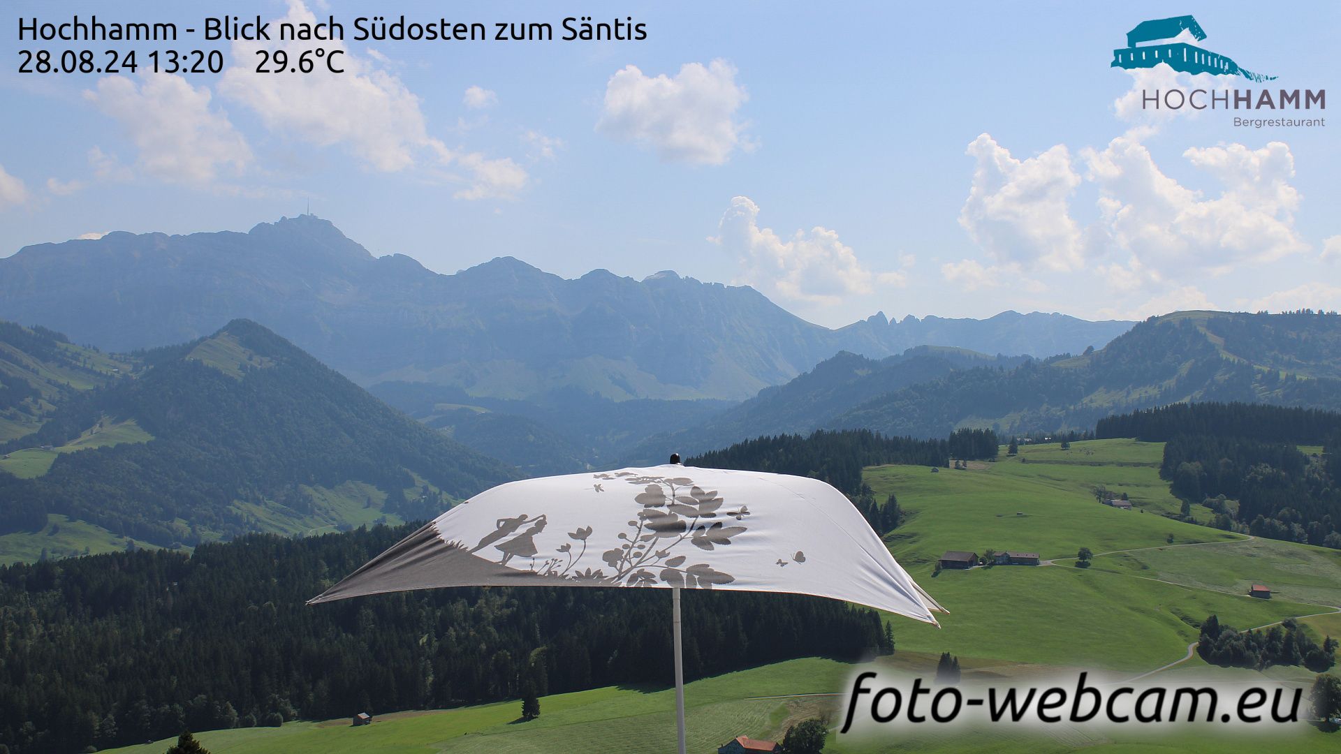 Schönengrund: Hochhamm - Blick nach Südosten zum Säntis