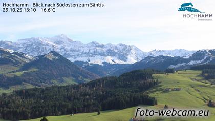 Schönengrund: Hochhamm - Blick nach Südosten zum Säntis