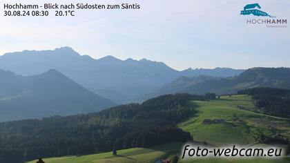 Schönengrund: Hochhamm - Blick nach Südosten zum Säntis