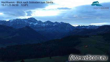 Schönengrund: Hochhamm - Blick nach Südosten zum Säntis