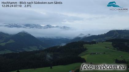 Schönengrund: Hochhamm - Blick nach Südosten zum Säntis