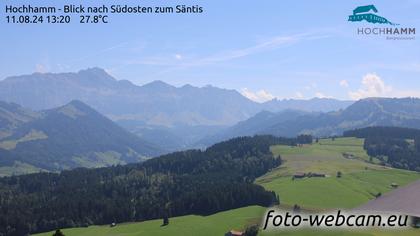 Schönengrund: Hochhamm - Blick nach Südosten zum Säntis