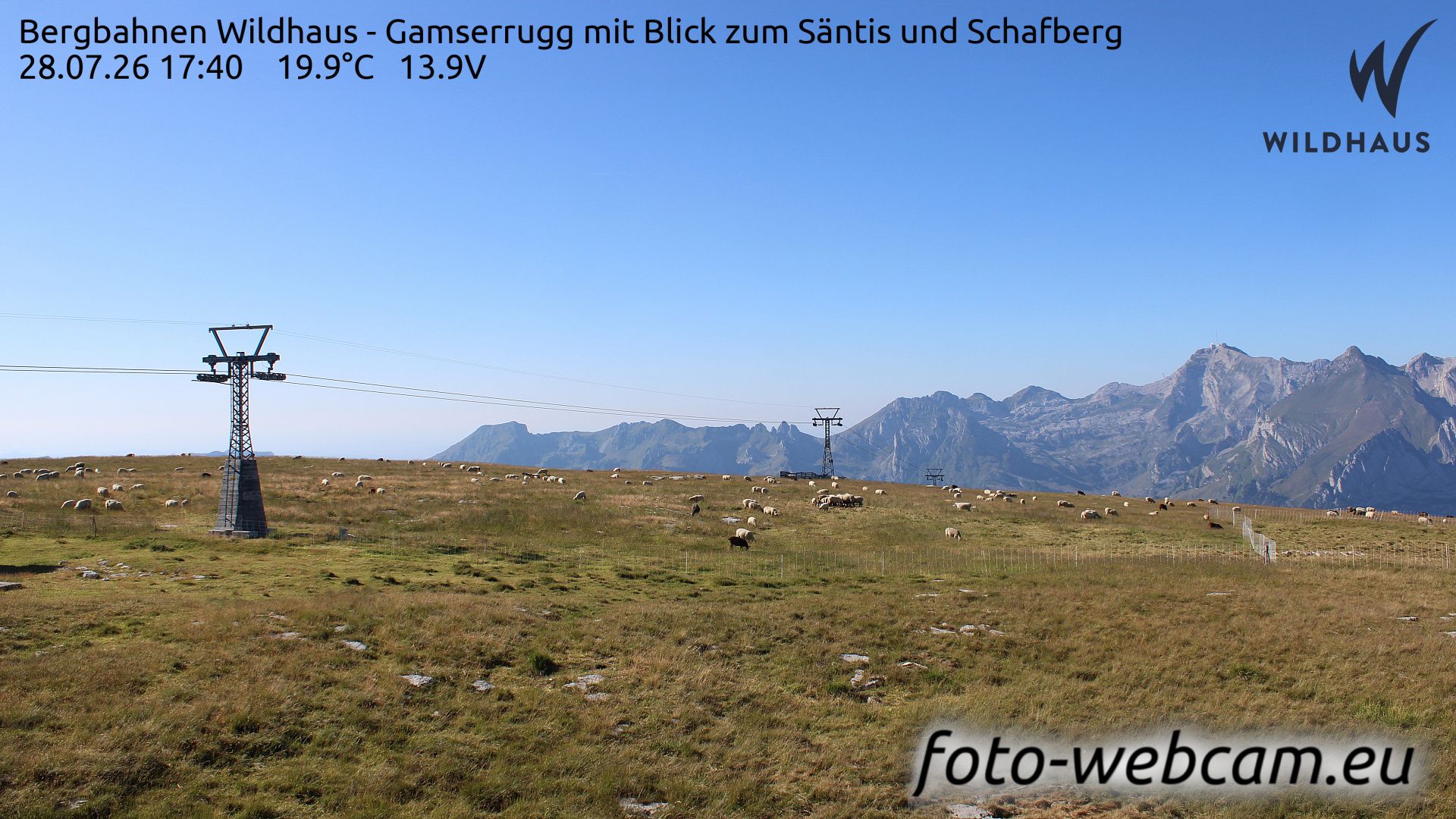 Wildhaus-Alt St. Johann: Bergbahnen Wildhaus - Gamserrugg mit Blick zum Säntis und Schafberg