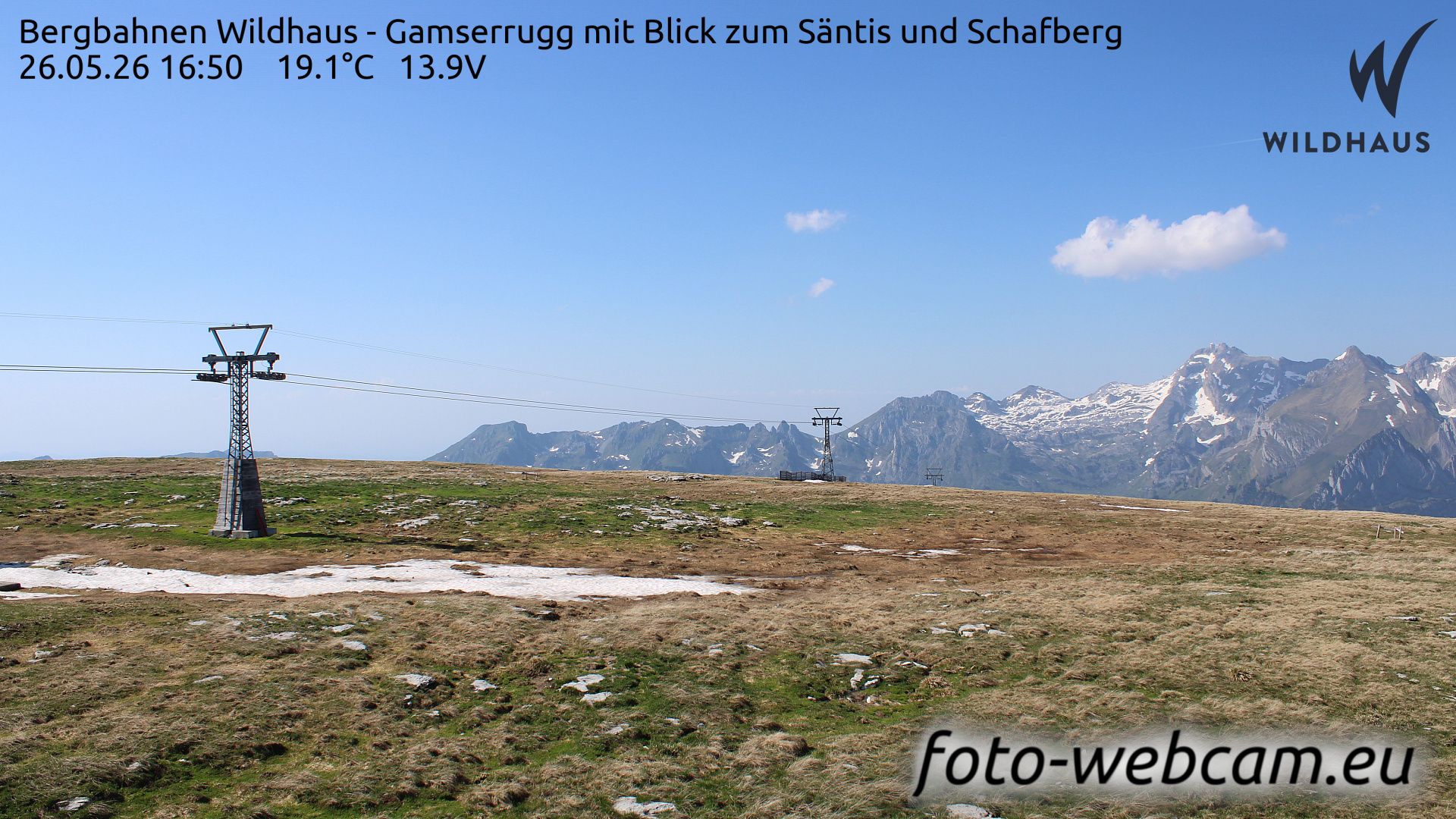 Wildhaus-Alt St. Johann: Bergbahnen Wildhaus - Gamserrugg mit Blick zum Säntis und Schafberg