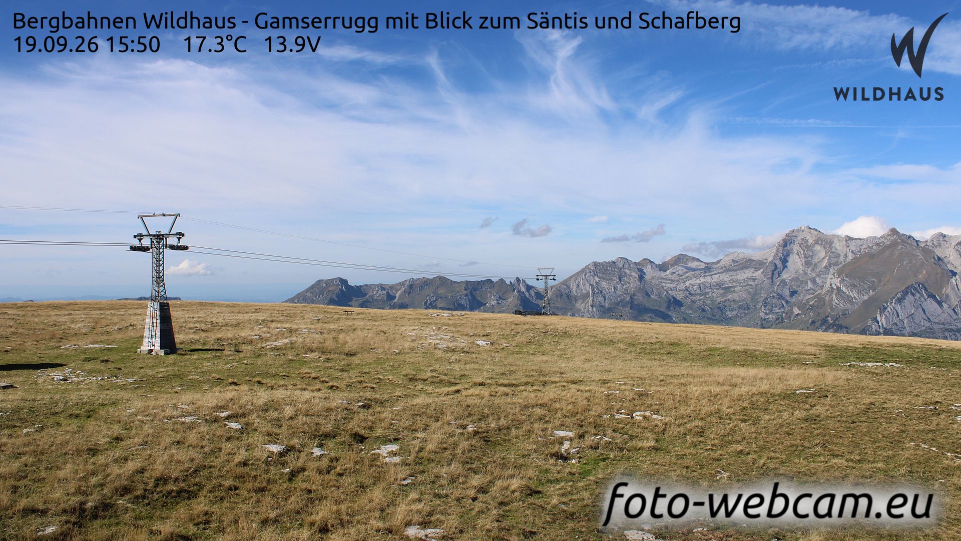 Wildhaus-Alt St. Johann: Bergbahnen Wildhaus - Gamserrugg mit Blick zum Säntis und Schafberg