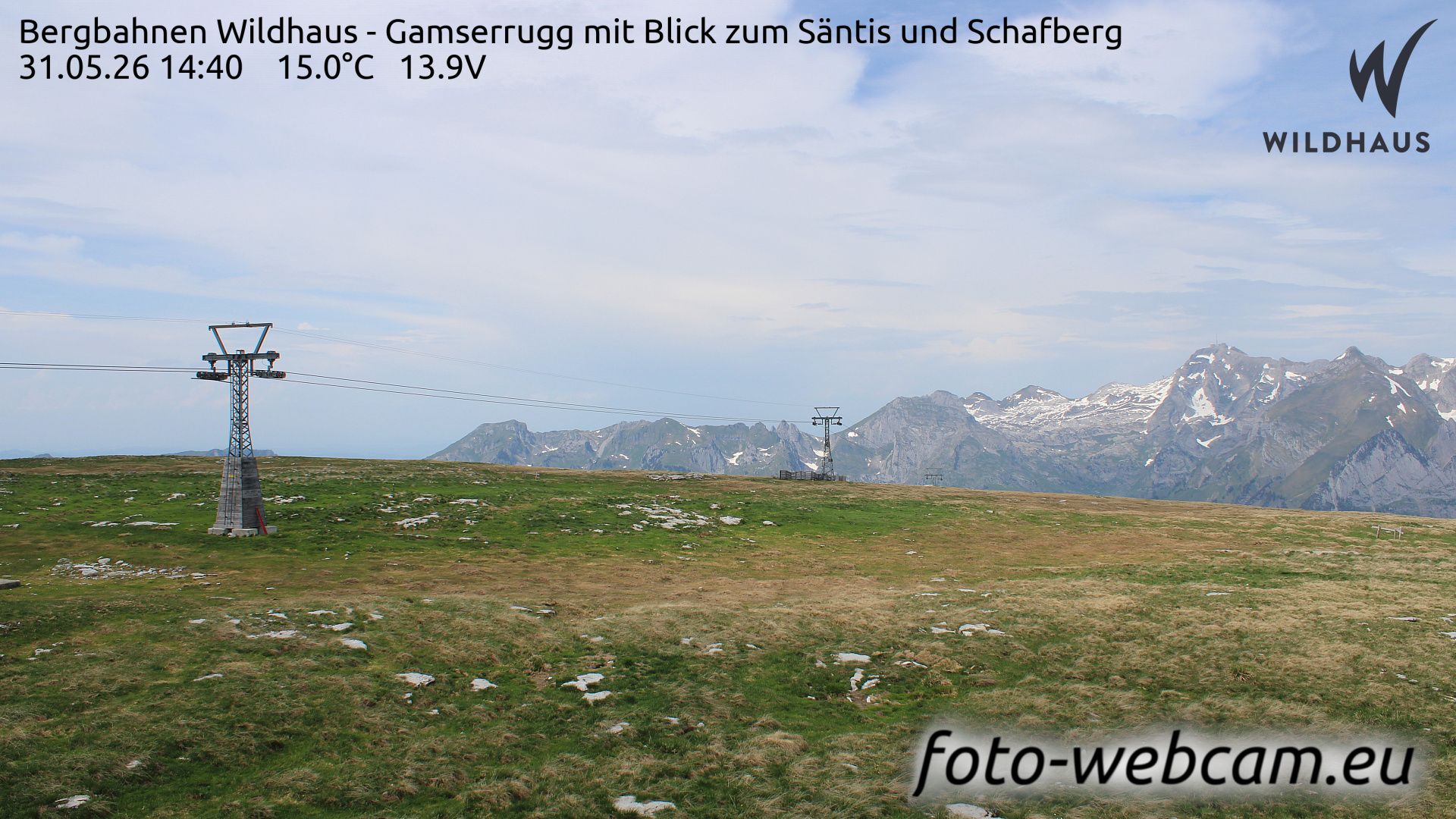 Wildhaus-Alt St. Johann: Bergbahnen Wildhaus - Gamserrugg mit Blick zum Säntis und Schafberg