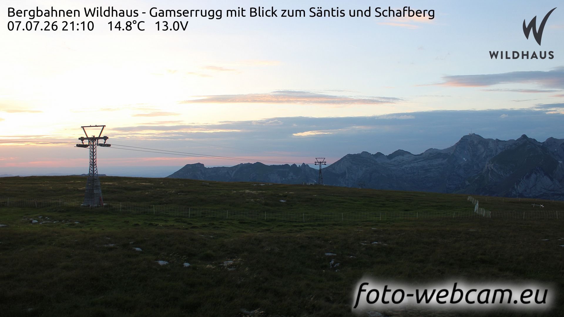 Wildhaus-Alt St. Johann: Bergbahnen Wildhaus - Gamserrugg mit Blick zum Säntis und Schafberg