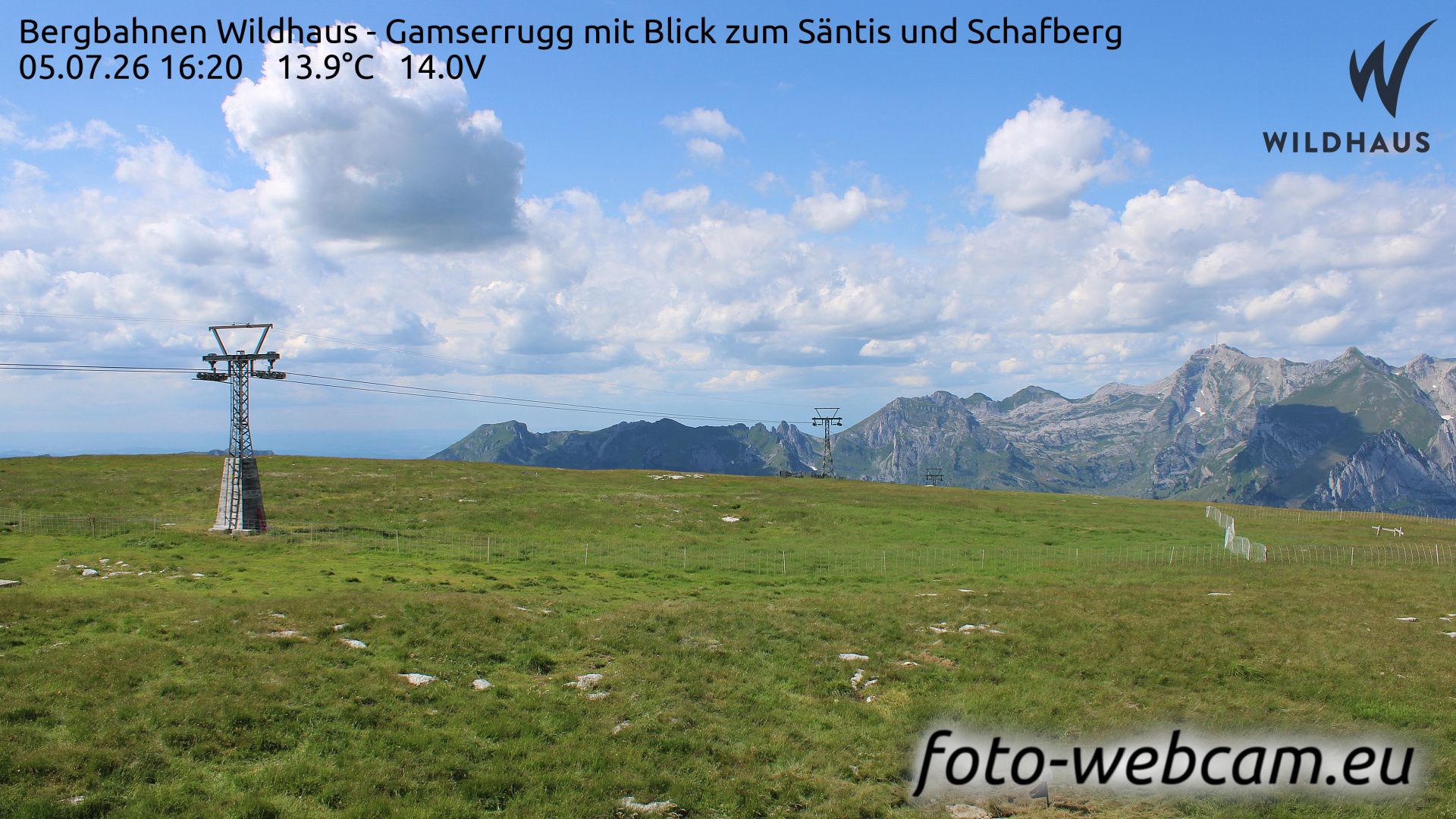 Wildhaus-Alt St. Johann: Bergbahnen Wildhaus - Gamserrugg mit Blick zum Säntis und Schafberg