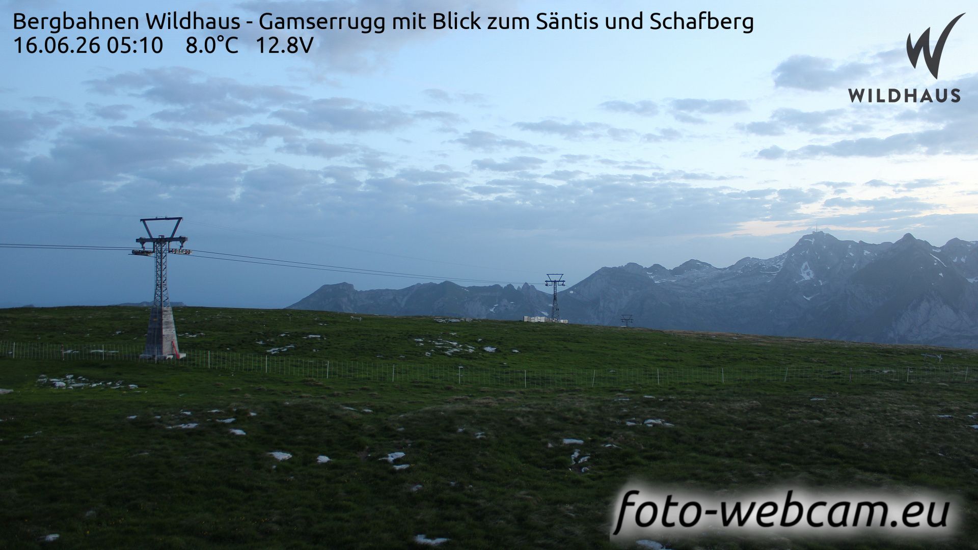 Wildhaus-Alt St. Johann: Bergbahnen Wildhaus - Gamserrugg mit Blick zum Säntis und Schafberg
