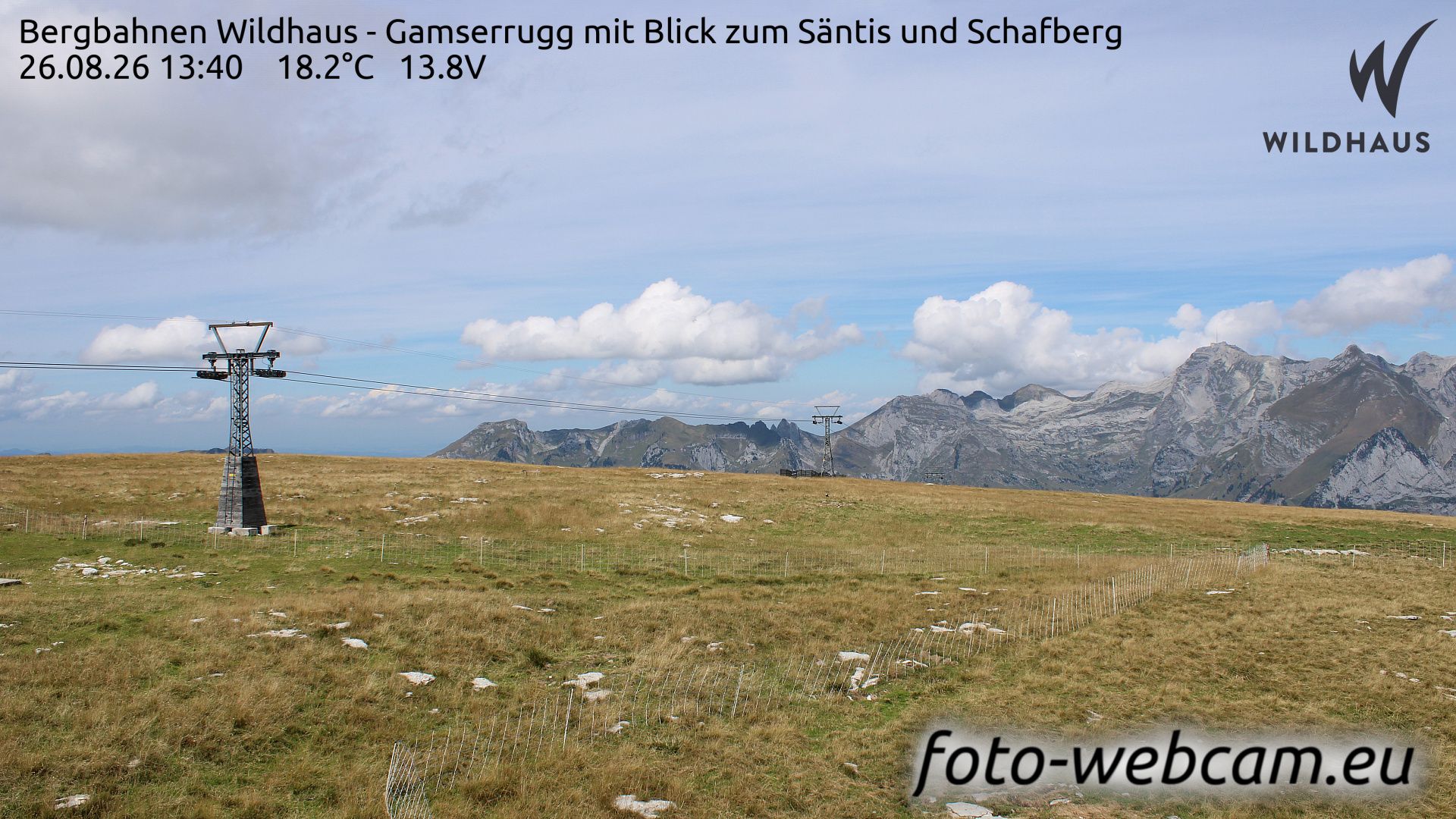 Wildhaus-Alt St. Johann: Bergbahnen Wildhaus - Gamserrugg mit Blick zum Säntis und Schafberg