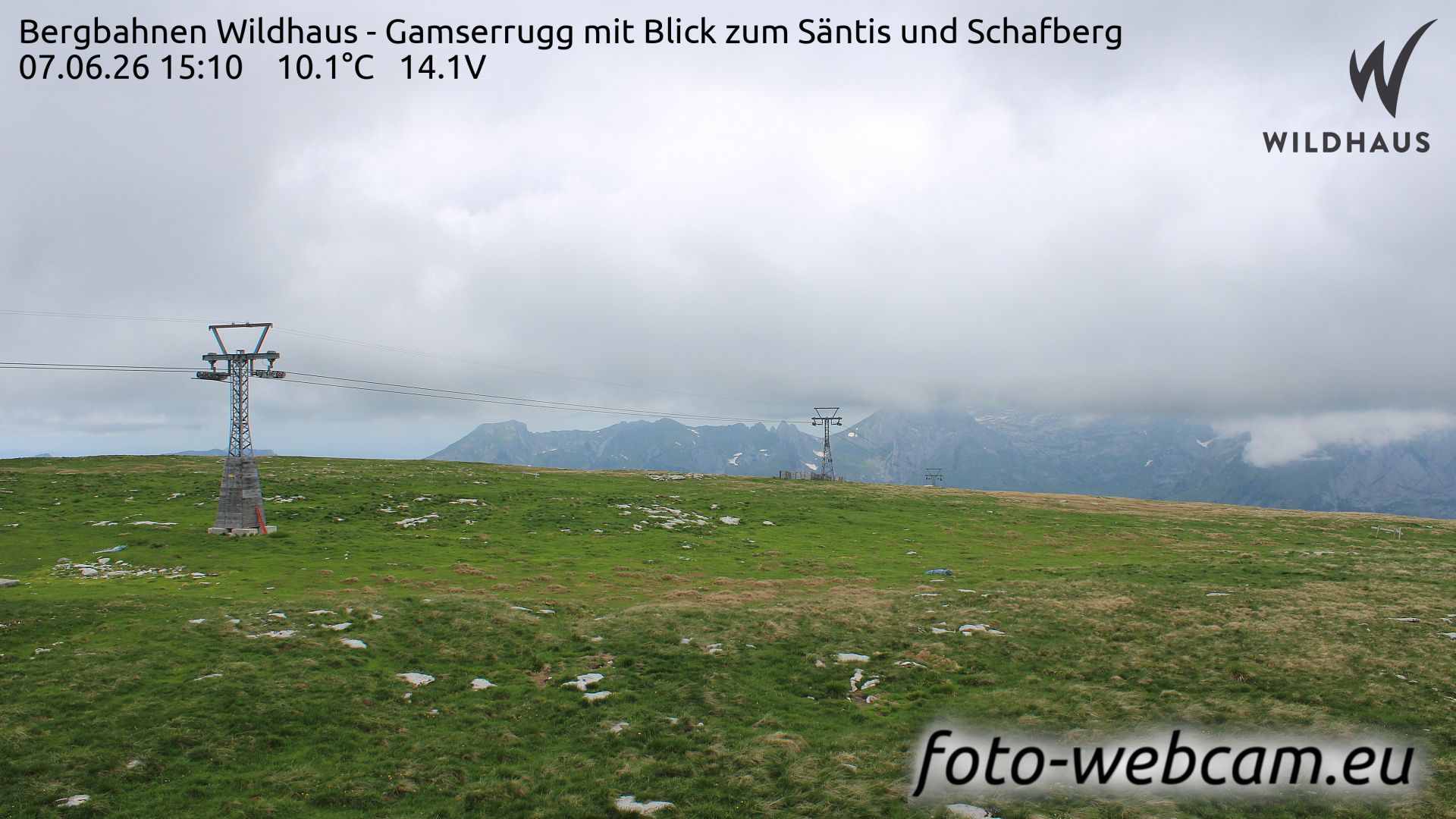 Wildhaus-Alt St. Johann: Bergbahnen Wildhaus - Gamserrugg mit Blick zum Säntis und Schafberg