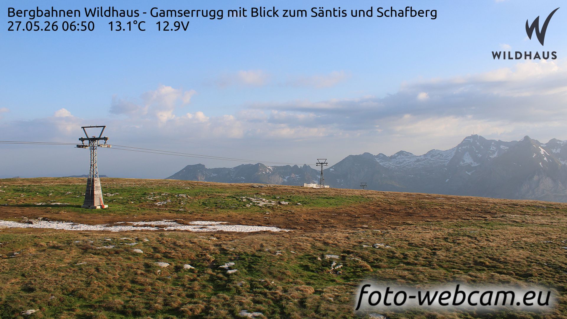 Wildhaus-Alt St. Johann: Bergbahnen Wildhaus - Gamserrugg mit Blick zum Säntis und Schafberg