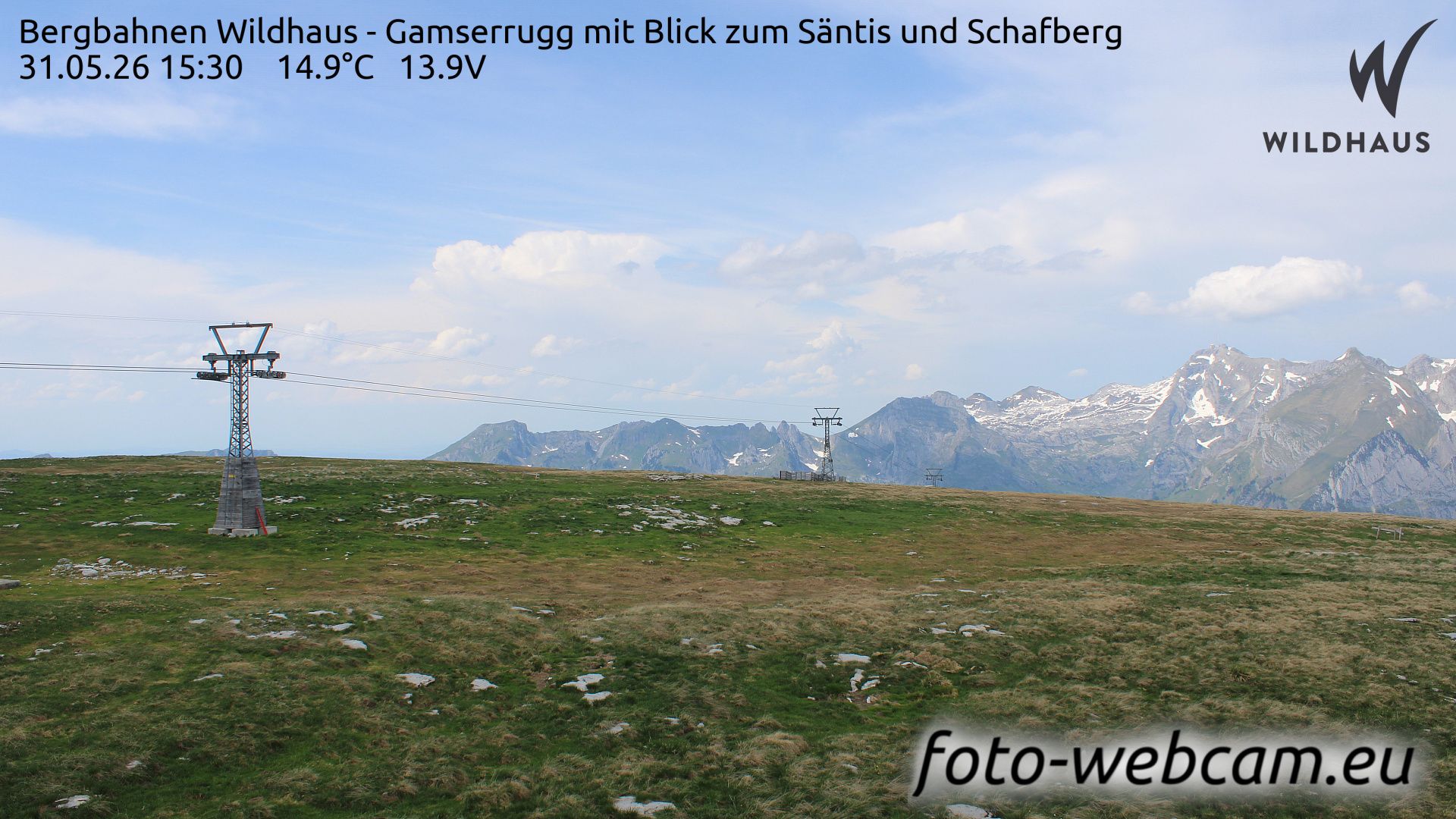 Wildhaus-Alt St. Johann: Bergbahnen Wildhaus - Gamserrugg mit Blick zum Säntis und Schafberg