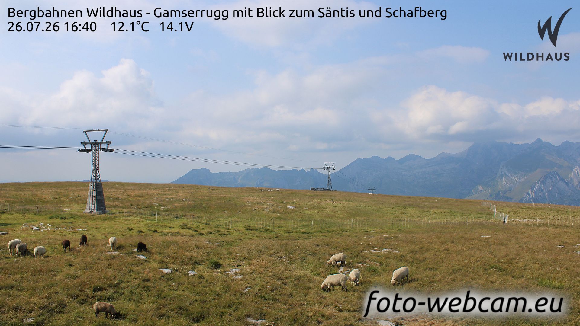Wildhaus-Alt St. Johann: Bergbahnen Wildhaus - Gamserrugg mit Blick zum Säntis und Schafberg