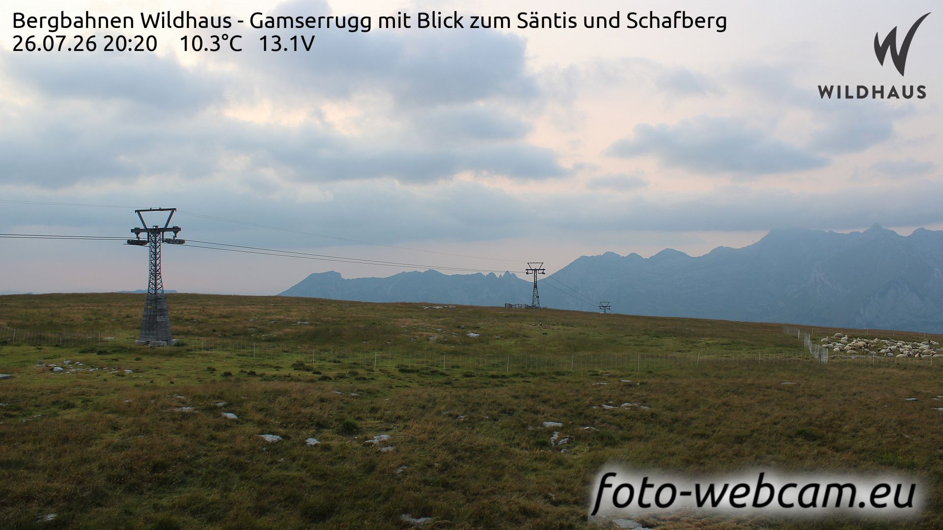 Wildhaus-Alt St. Johann: Bergbahnen Wildhaus - Gamserrugg mit Blick zum Säntis und Schafberg