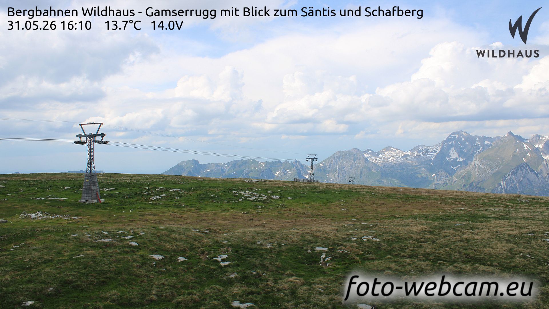 Wildhaus-Alt St. Johann: Bergbahnen Wildhaus - Gamserrugg mit Blick zum Säntis und Schafberg