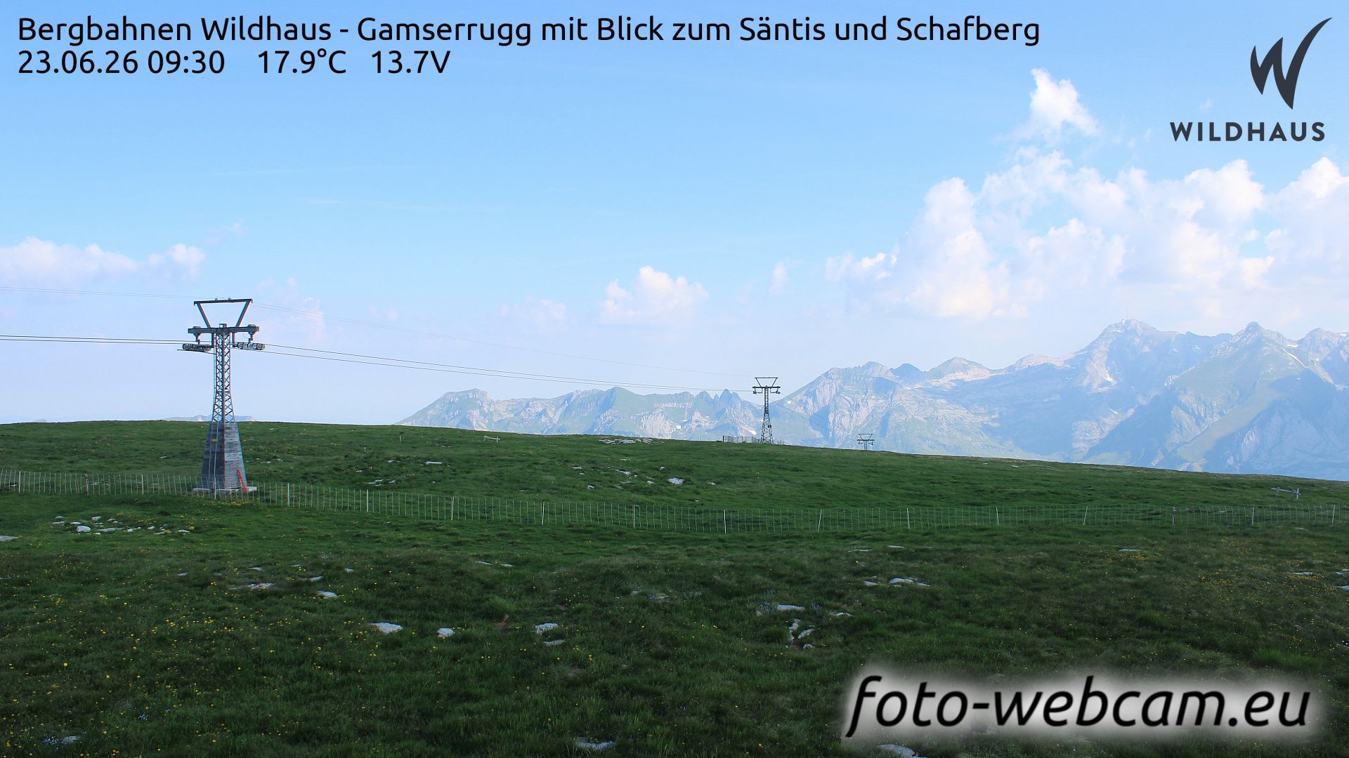 Wildhaus-Alt St. Johann: Bergbahnen Wildhaus - Gamserrugg mit Blick zum Säntis und Schafberg