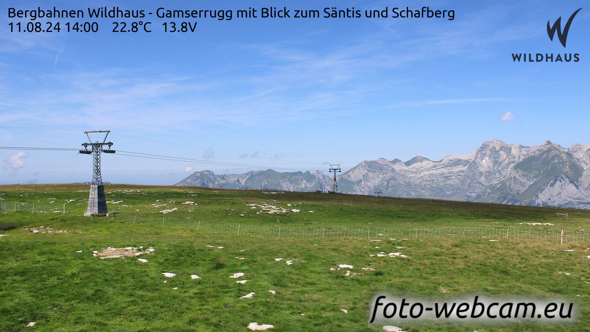 Wildhaus-Alt St. Johann: Bergbahnen Wildhaus - Gamserrugg mit Blick zum Säntis und Schafberg