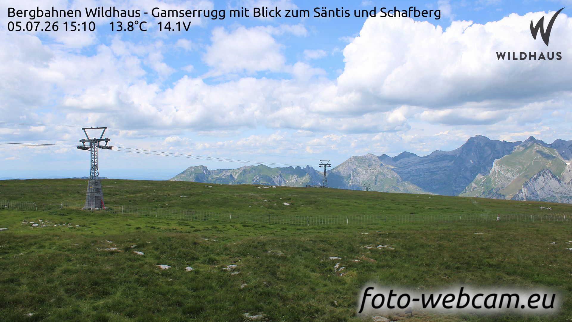 Wildhaus-Alt St. Johann: Bergbahnen Wildhaus - Gamserrugg mit Blick zum Säntis und Schafberg