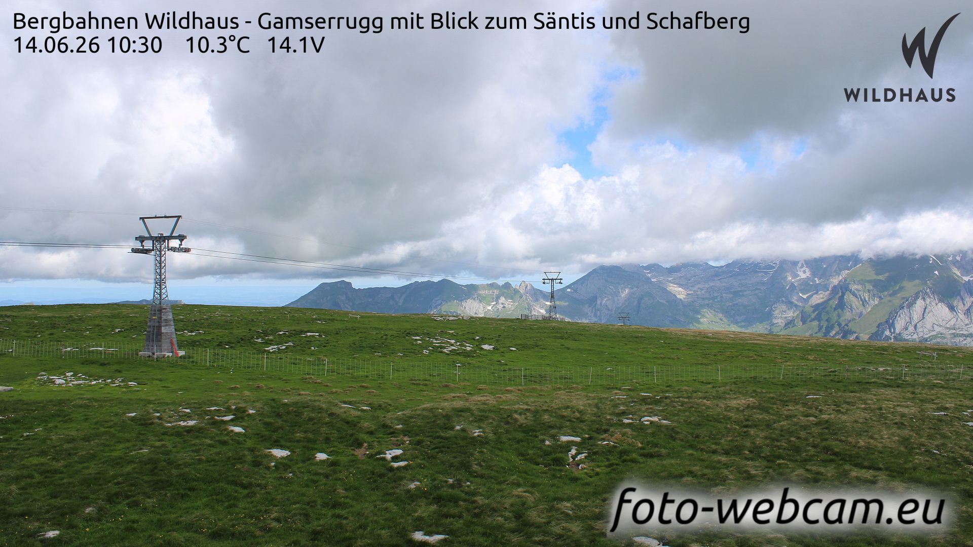 Wildhaus-Alt St. Johann: Bergbahnen Wildhaus - Gamserrugg mit Blick zum Säntis und Schafberg