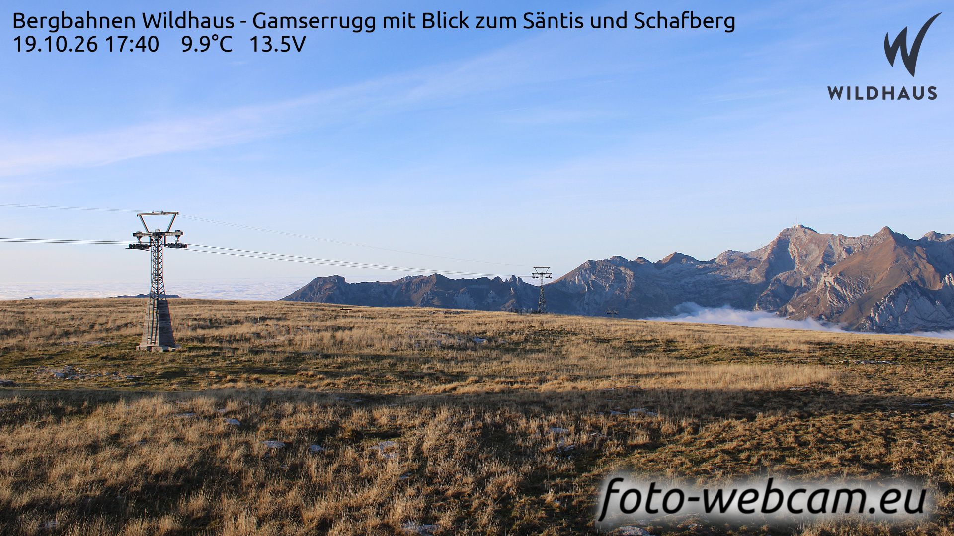 Wildhaus-Alt St. Johann: Bergbahnen Wildhaus - Gamserrugg mit Blick zum Säntis und Schafberg