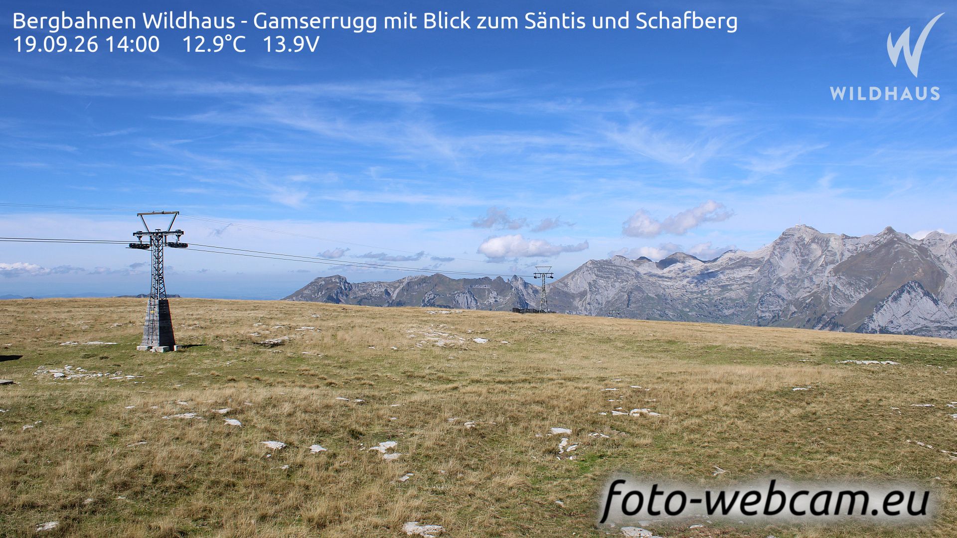 Wildhaus-Alt St. Johann: Bergbahnen Wildhaus - Gamserrugg mit Blick zum Säntis und Schafberg