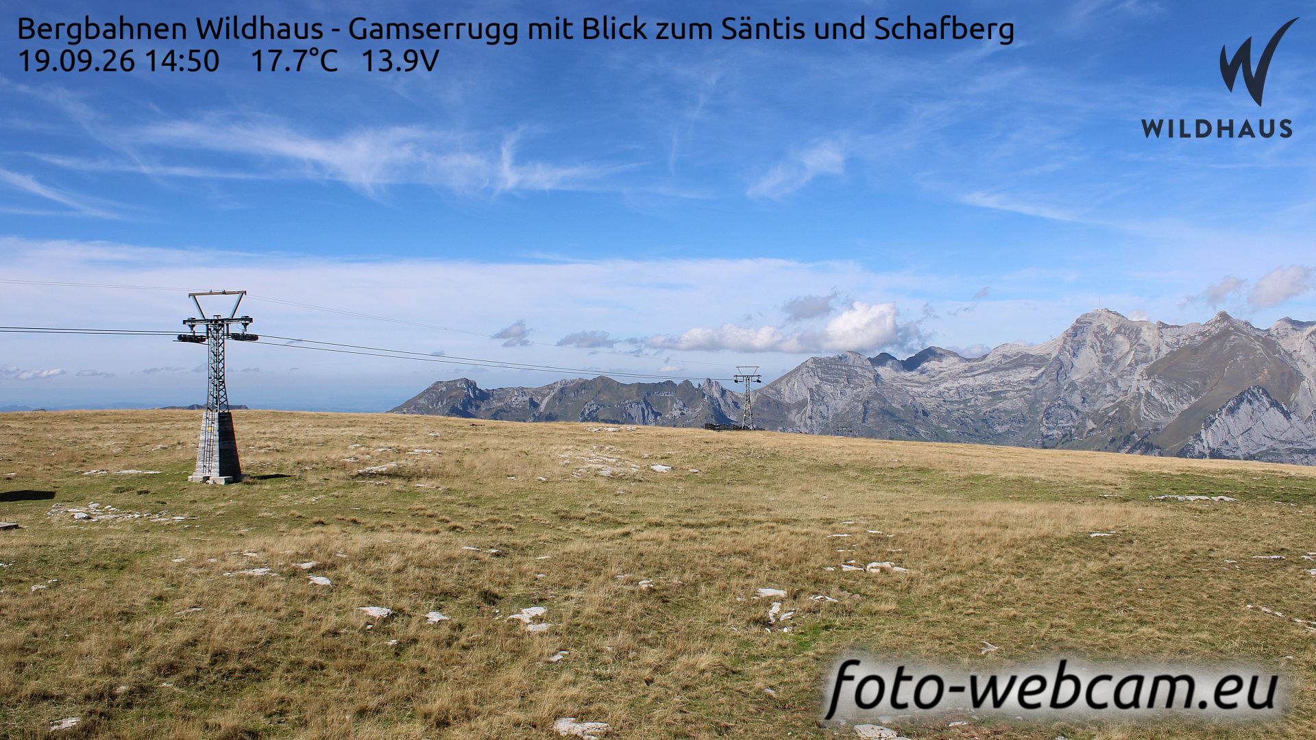 Wildhaus-Alt St. Johann: Bergbahnen Wildhaus - Gamserrugg mit Blick zum Säntis und Schafberg