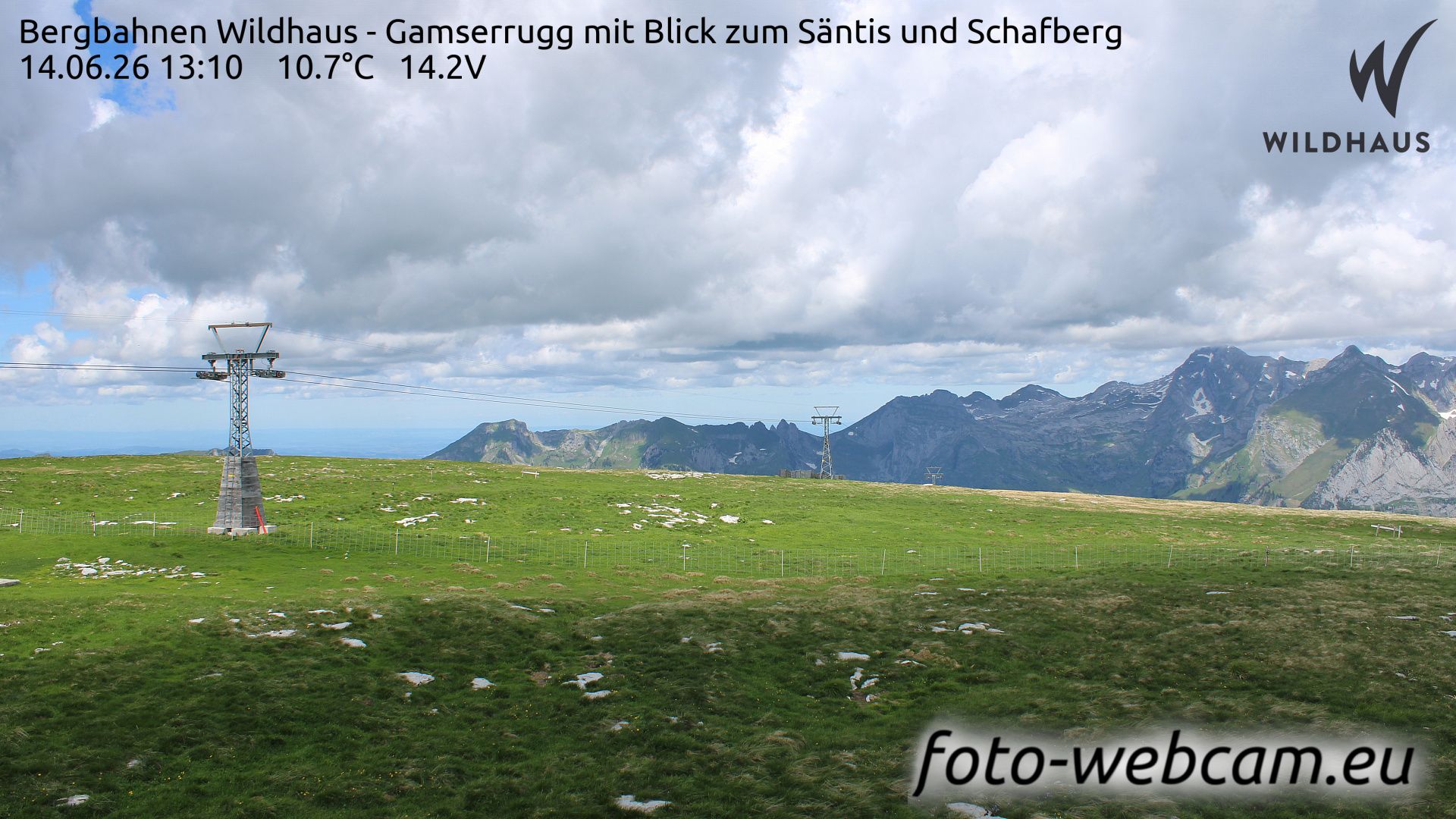 Wildhaus-Alt St. Johann: Bergbahnen Wildhaus - Gamserrugg mit Blick zum Säntis und Schafberg