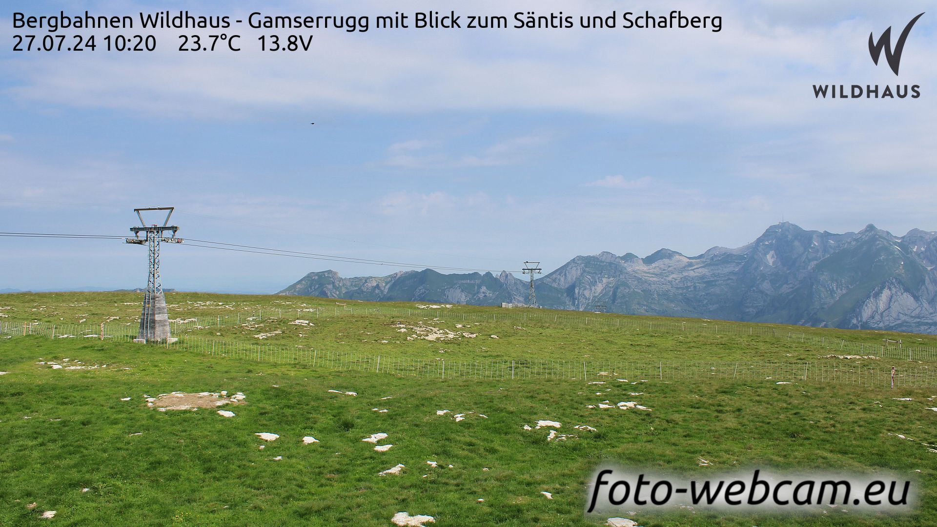 Wildhaus-Alt St. Johann: Bergbahnen Wildhaus - Gamserrugg mit Blick zum Säntis und Schafberg