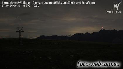 Wildhaus-Alt St. Johann: Bergbahnen Wildhaus - Gamserrugg mit Blick zum Säntis und Schafberg