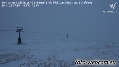 Wildhaus-Alt St. Johann: Bergbahnen Wildhaus - Gamserrugg mit Blick zum Säntis und Schafberg