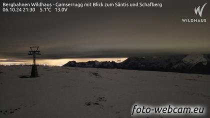 Wildhaus-Alt St. Johann: Bergbahnen Wildhaus - Gamserrugg mit Blick zum Säntis und Schafberg