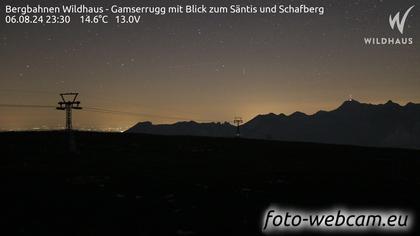 Wildhaus-Alt St. Johann: Bergbahnen Wildhaus - Gamserrugg mit Blick zum Säntis und Schafberg