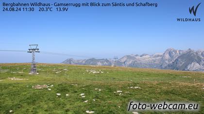 Wildhaus-Alt St. Johann: Bergbahnen Wildhaus - Gamserrugg mit Blick zum Säntis und Schafberg