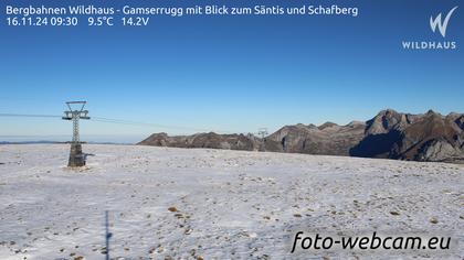 Wildhaus-Alt St. Johann: Bergbahnen Wildhaus - Gamserrugg mit Blick zum Säntis und Schafberg