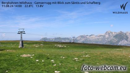 Wildhaus-Alt St. Johann: Bergbahnen Wildhaus - Gamserrugg mit Blick zum Säntis und Schafberg