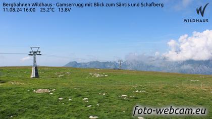 Wildhaus-Alt St. Johann: Bergbahnen Wildhaus - Gamserrugg mit Blick zum Säntis und Schafberg