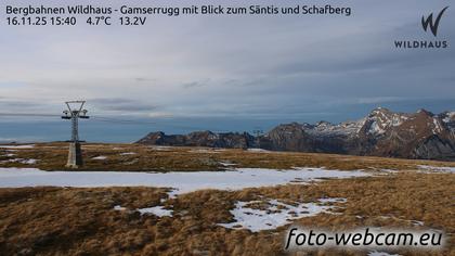 Wildhaus-Alt St. Johann: Bergbahnen Wildhaus - Gamserrugg mit Blick zum Säntis und Schafberg