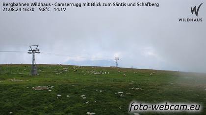 Wildhaus-Alt St. Johann: Bergbahnen Wildhaus - Gamserrugg mit Blick zum Säntis und Schafberg