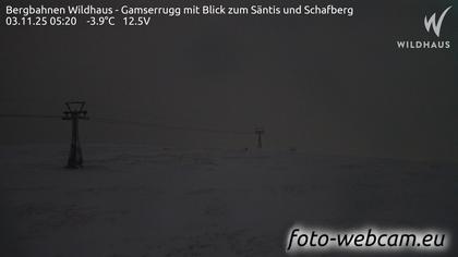 Wildhaus-Alt St. Johann: Bergbahnen Wildhaus - Gamserrugg mit Blick zum Säntis und Schafberg