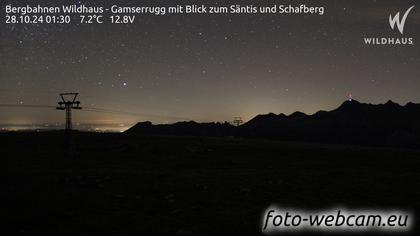 Wildhaus-Alt St. Johann: Bergbahnen Wildhaus - Gamserrugg mit Blick zum Säntis und Schafberg